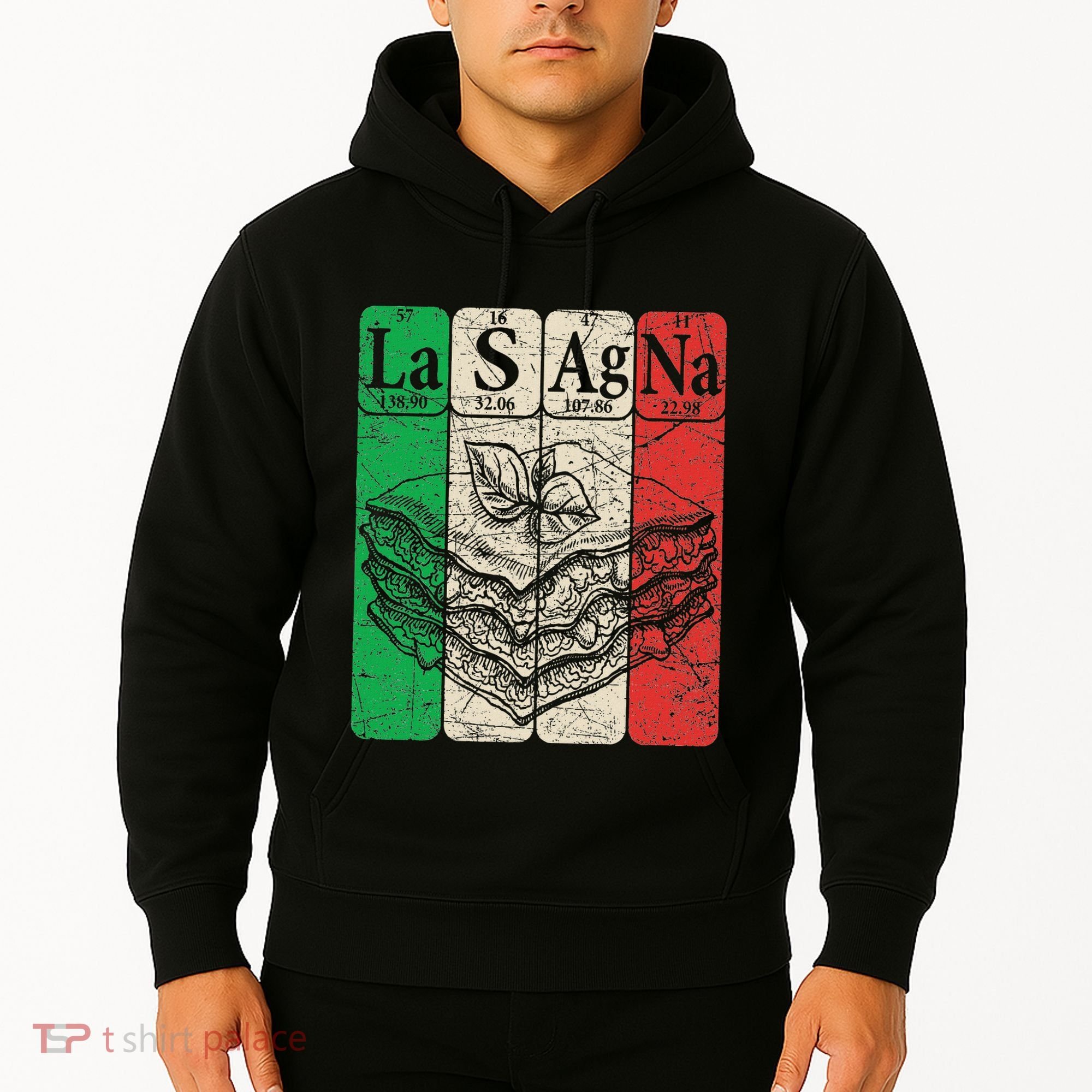 Italian Lasagna Periodic Table Elements Italian Flag Lasagna Hoodie