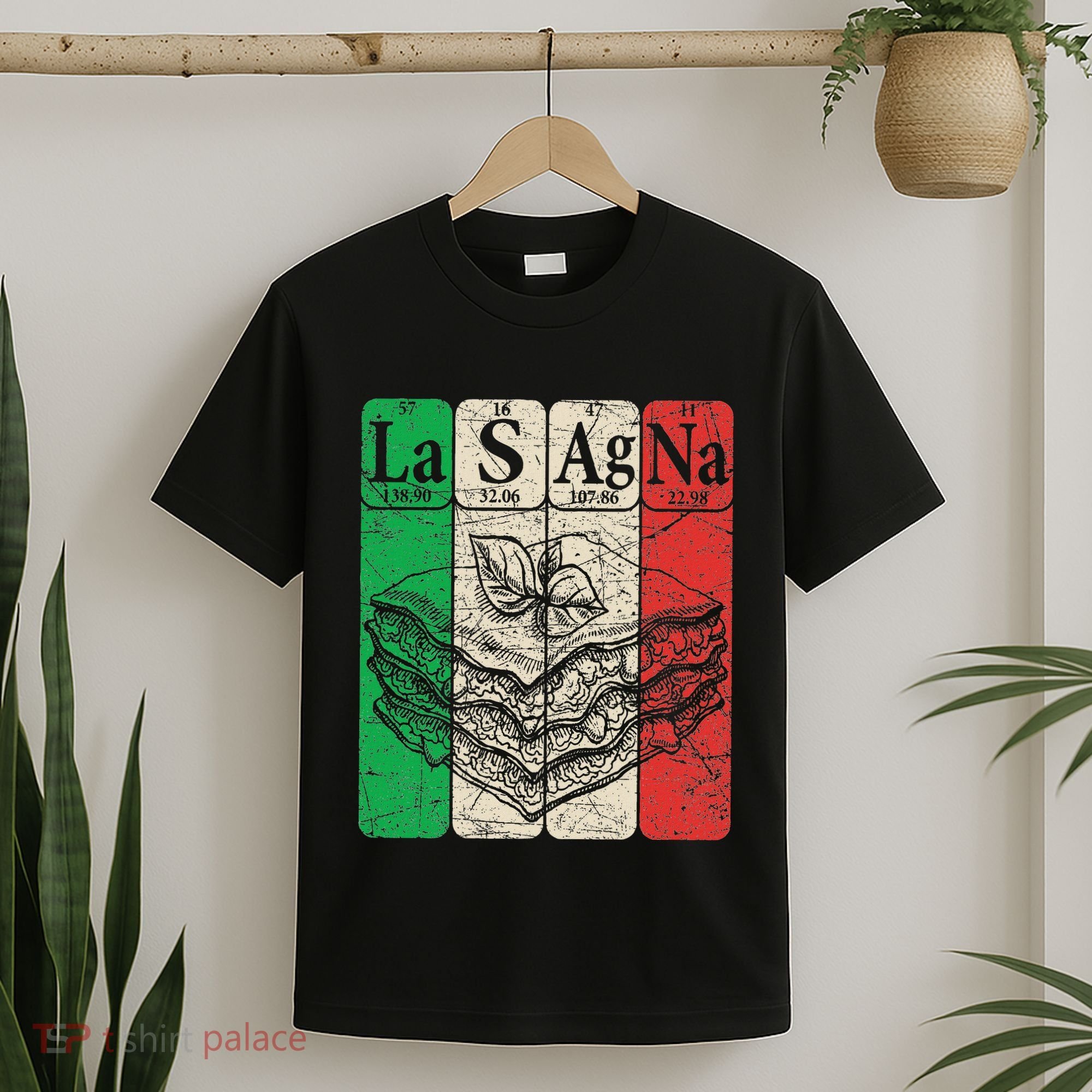 Italian Lasagna Periodic Table Elements Italian Flag Lasagna T-Shirt