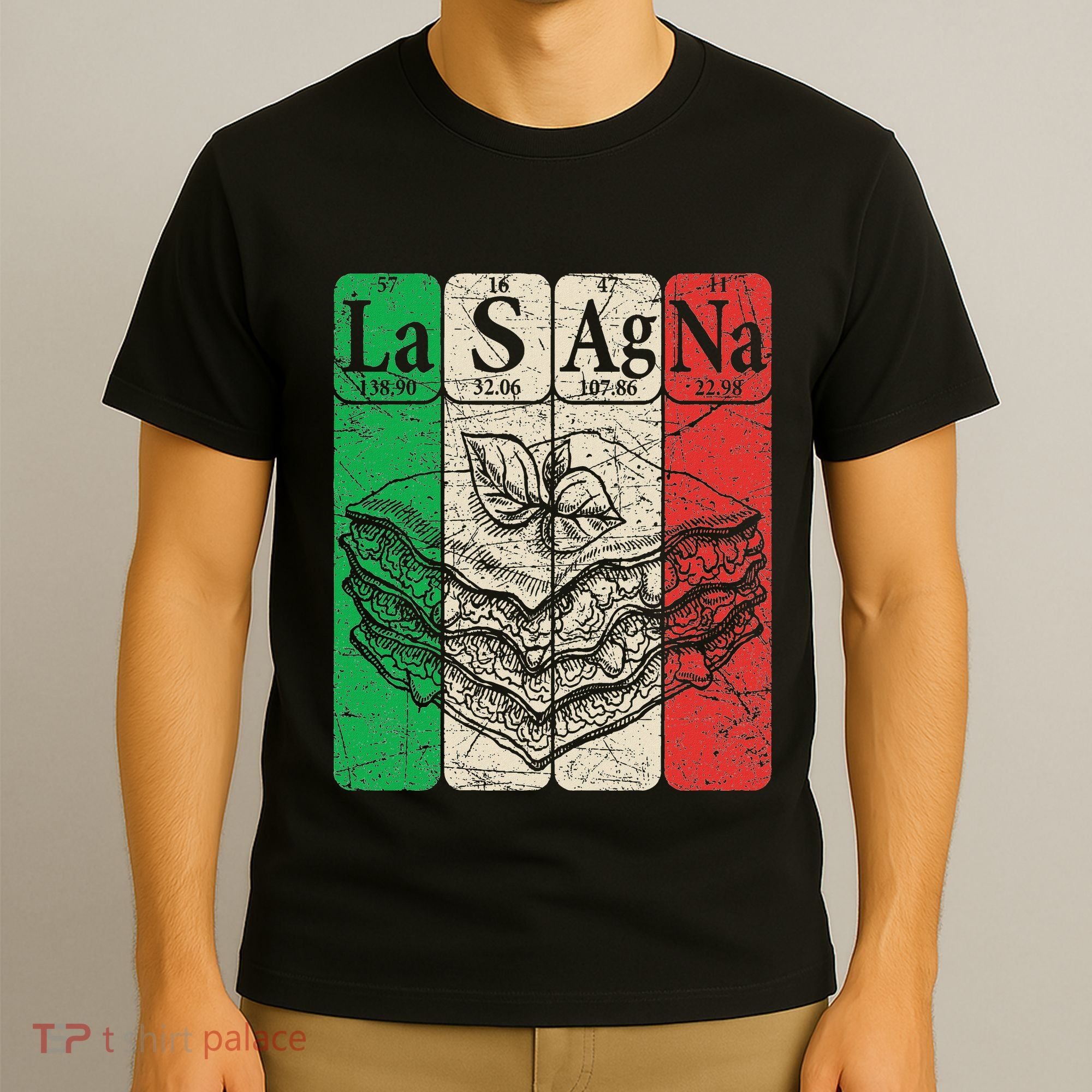 Italian Lasagna Periodic Table Elements Italian Flag Lasagna T-Shirt