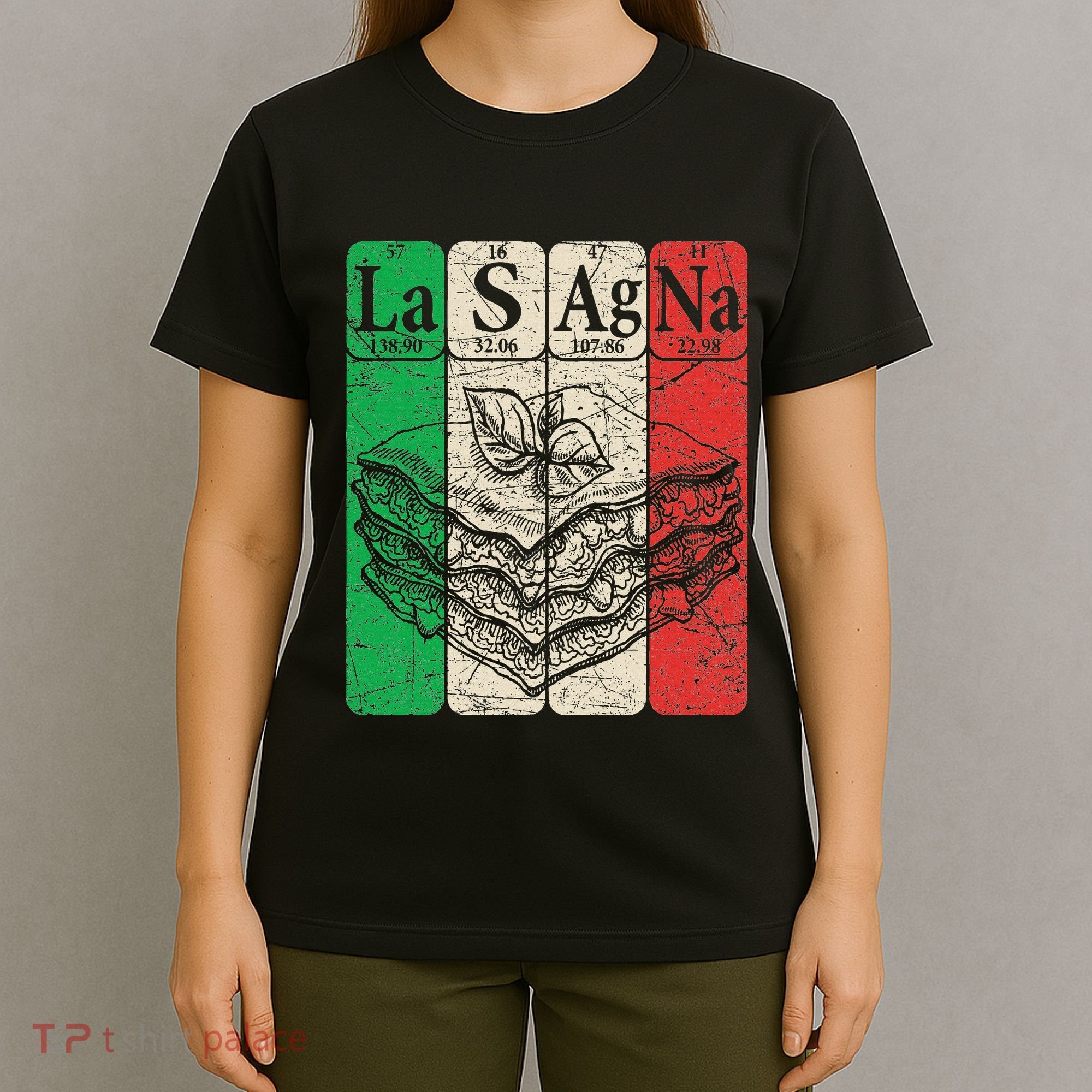 Italian Lasagna Periodic Table Elements Italian Flag Lasagna T-Shirt