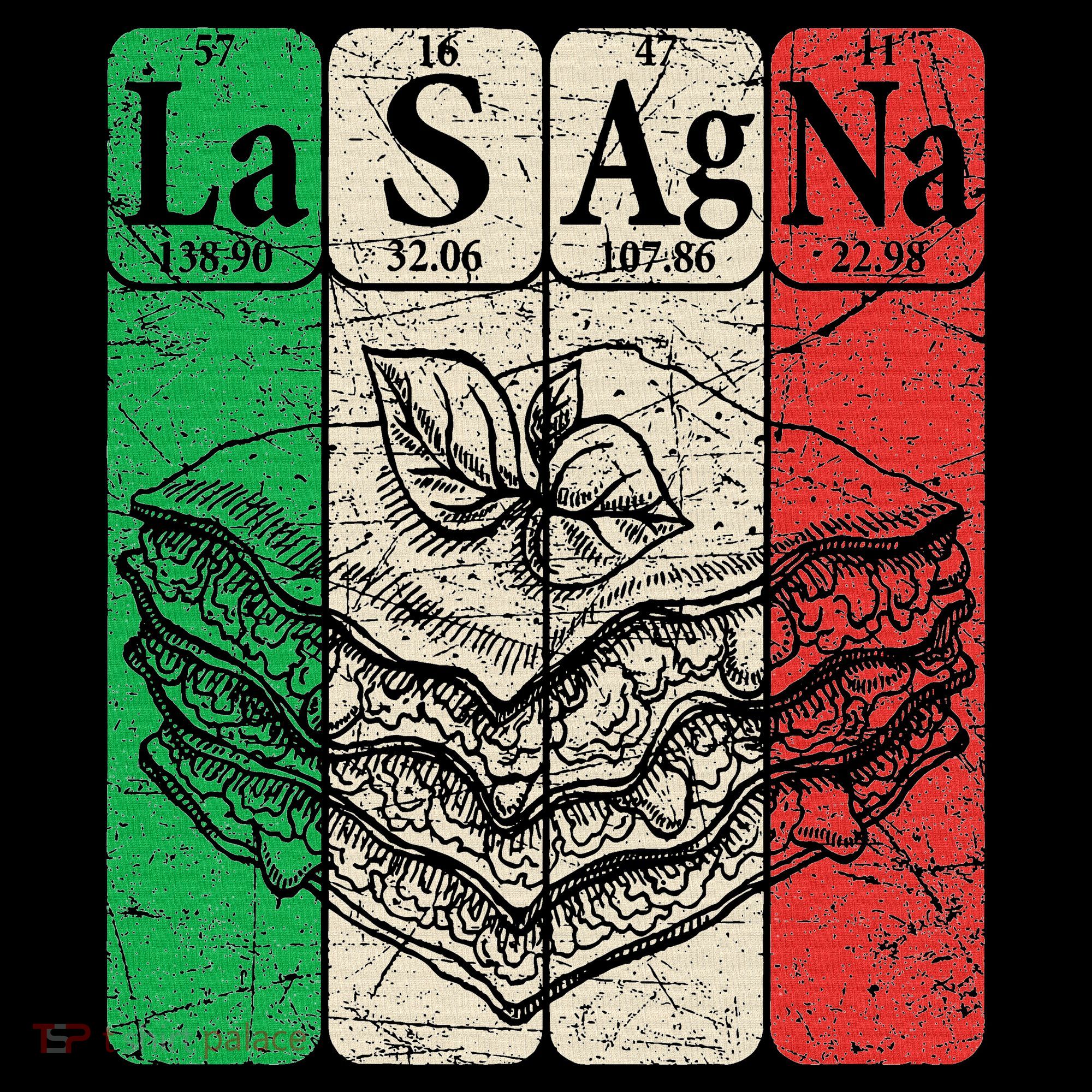 Italian Lasagna Periodic Table Elements Italian Flag Lasagna Women's Hoodie