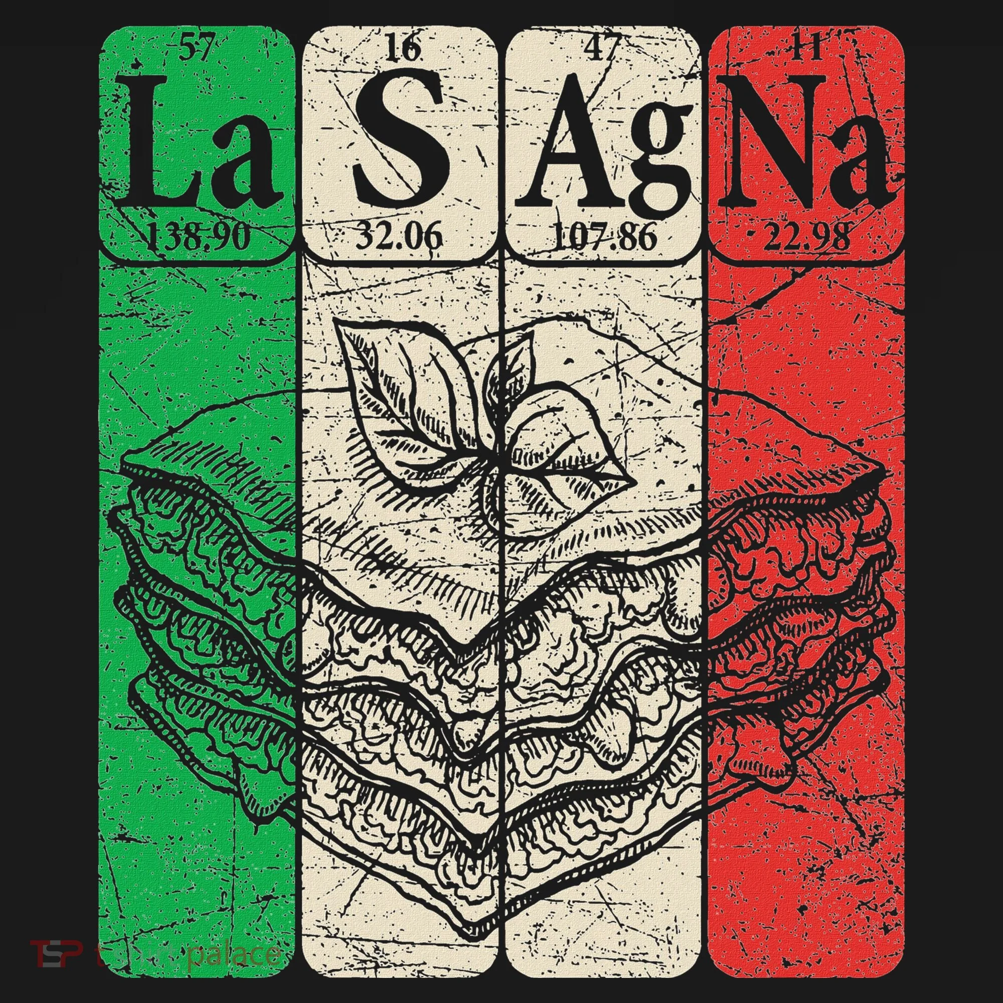 Italian Lasagna Periodic Table Elements Italian Flag Lasagna Ornament