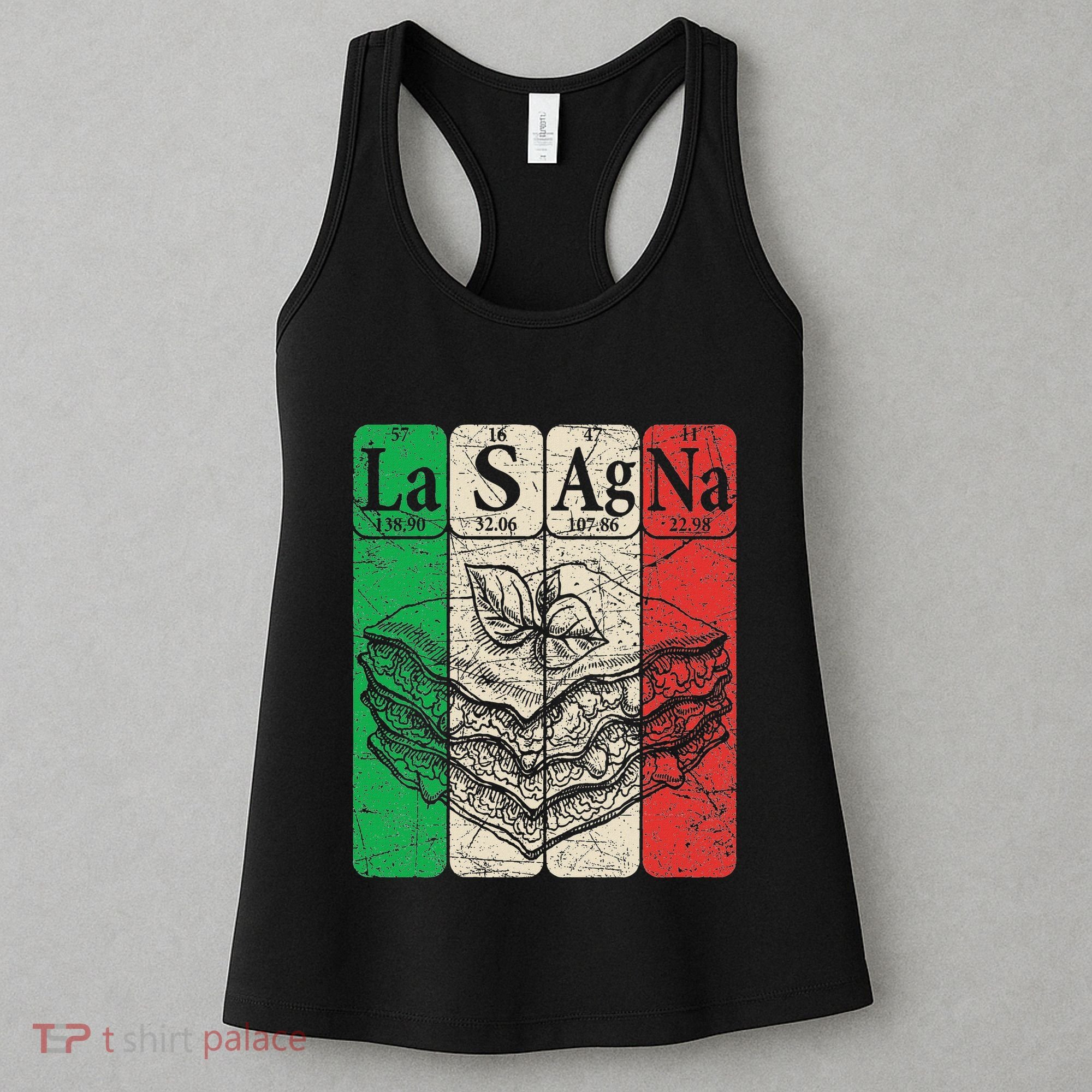 Italian Lasagna Periodic Table Elements Italian Flag Lasagna Women's Tank Top