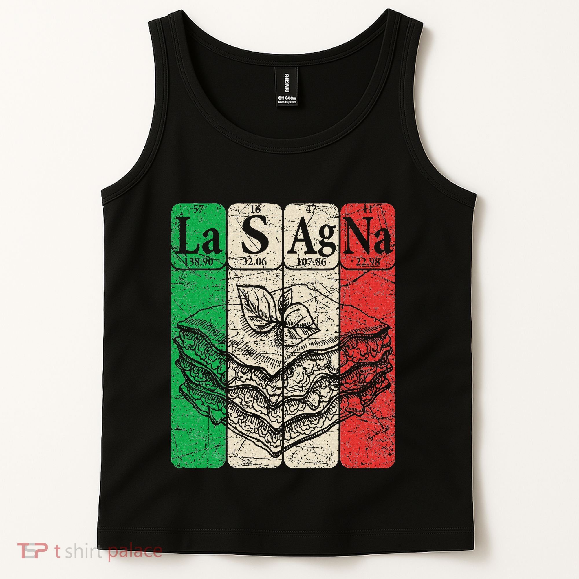 Italian Lasagna Periodic Table Elements Italian Flag Lasagna Tank Top
