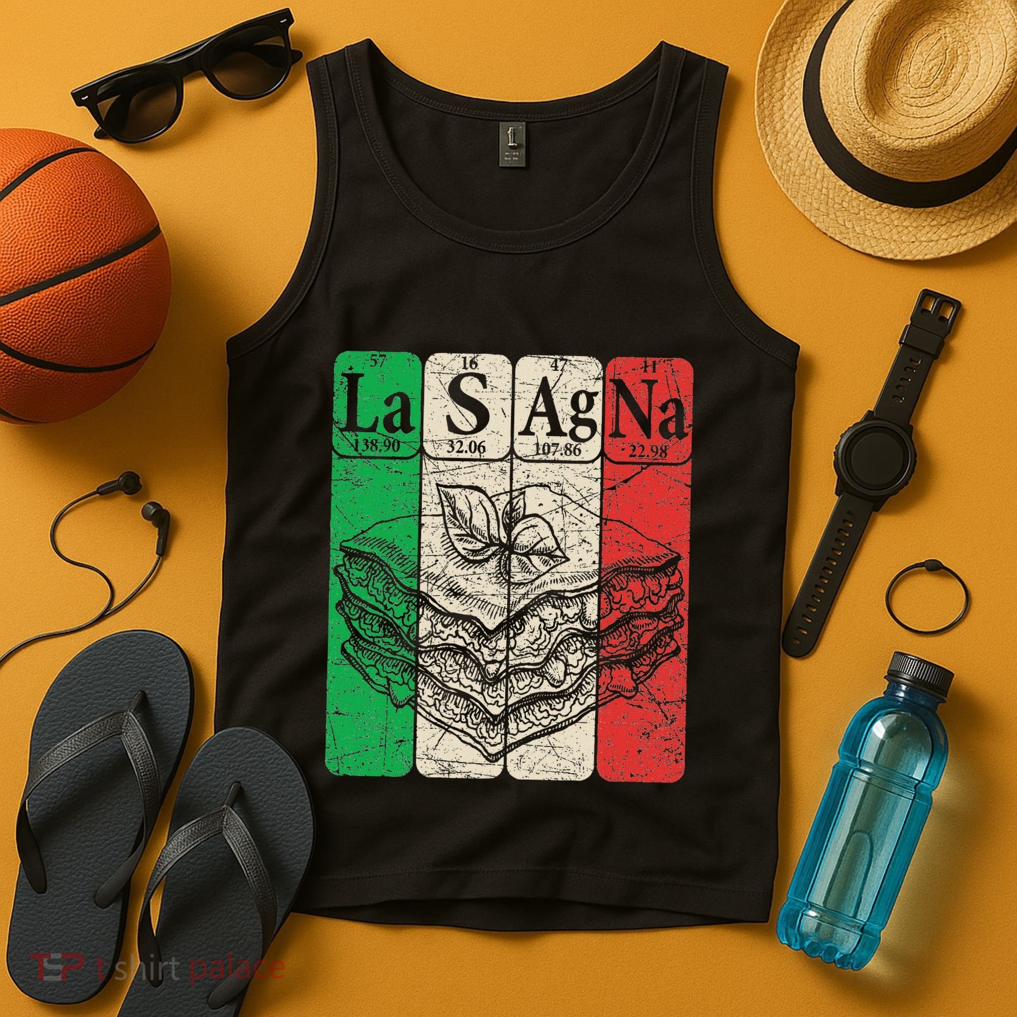 Italian Lasagna Periodic Table Elements Italian Flag Lasagna Tank Top