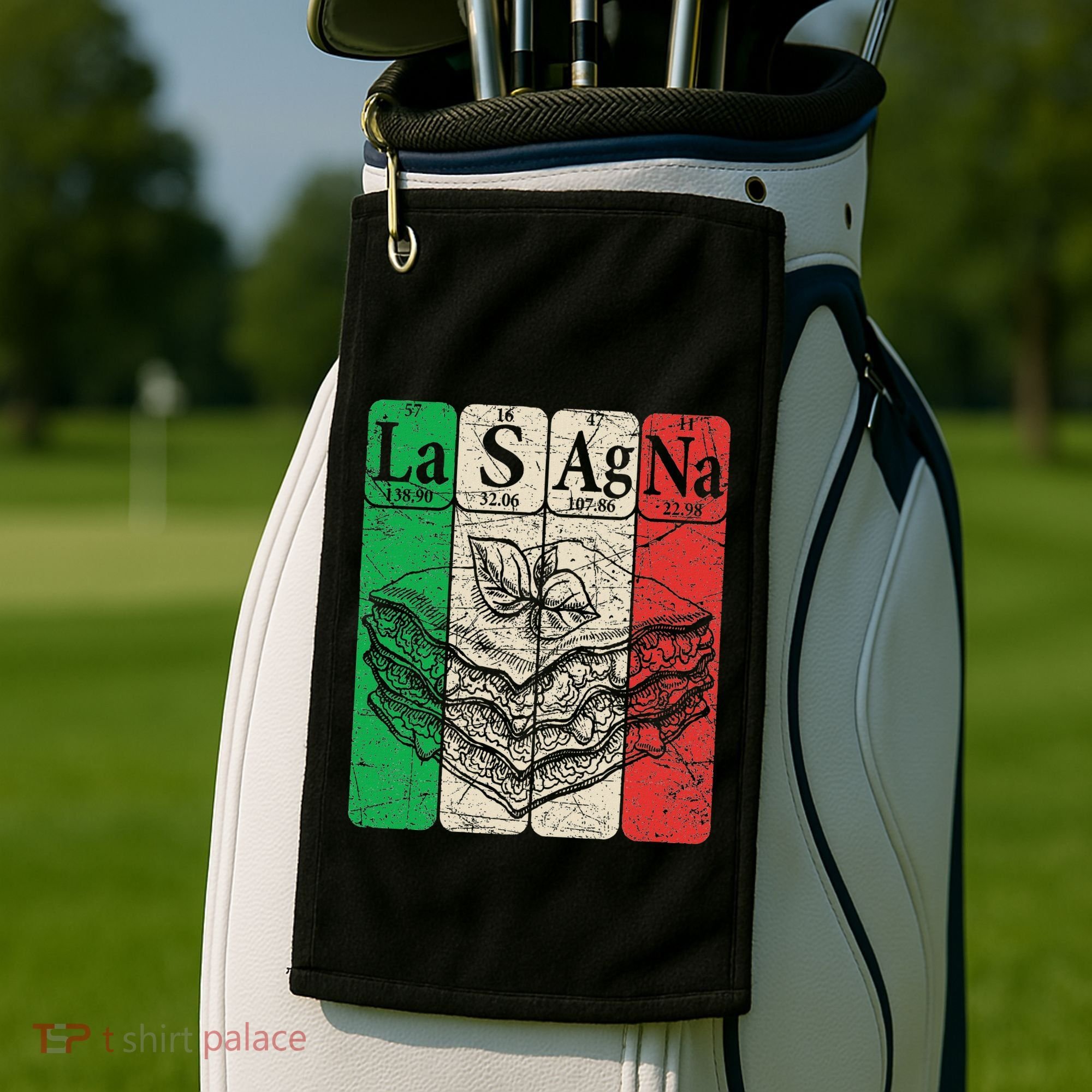 Italian Lasagna Periodic Table Elements Italian Flag Lasagna Golf Towel