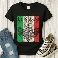 Italian Lasagna Periodic Table Elements Italian Flag Lasagna Women's T-Shirt thumb 3