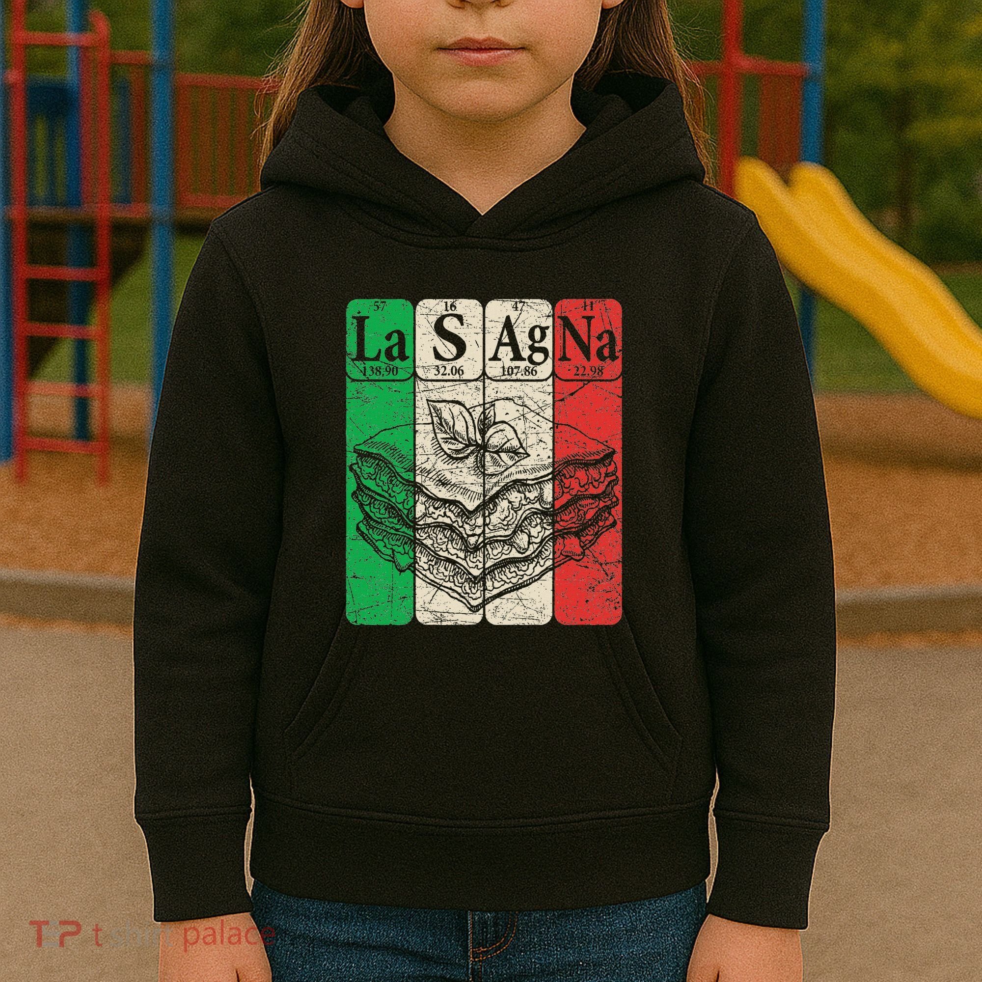 Italian Lasagna Periodic Table Elements Italian Flag Lasagna Kids Hoodie