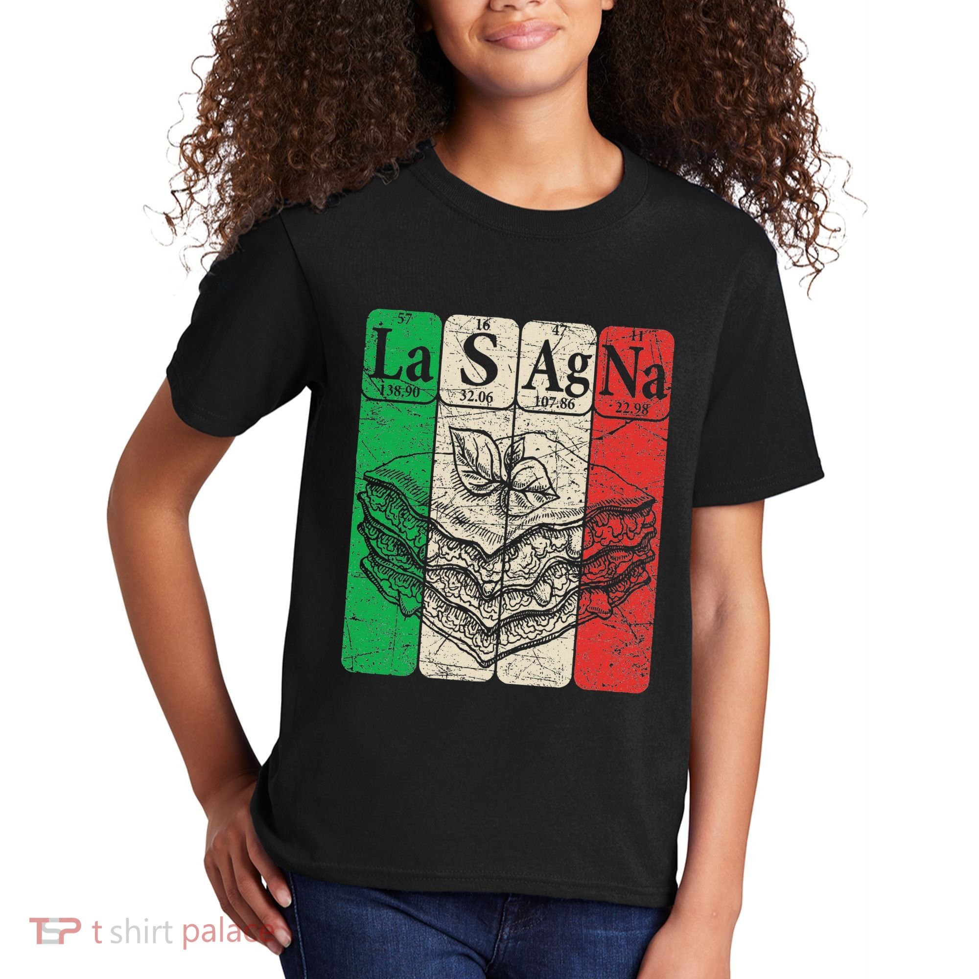 Italian Lasagna Periodic Table Elements Italian Flag Lasagna Kids T-Shirt