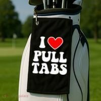 I Love Pull Tabs Bar Games Tavern Gambling Golf Towel thumb 2