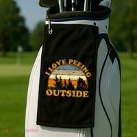 I Love Peeing Outside Golf Towel thumb 2