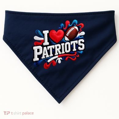 I Love Patriots USA-Made Doggie Bandana