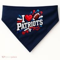 I Love Patriots USA-Made Doggie Bandana thumb 0