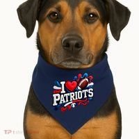 I Love Patriots USA-Made Doggie Bandana thumb 1