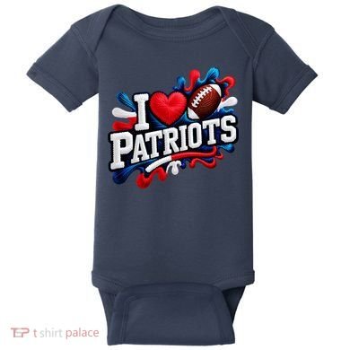 I Love Patriots Baby Bodysuit