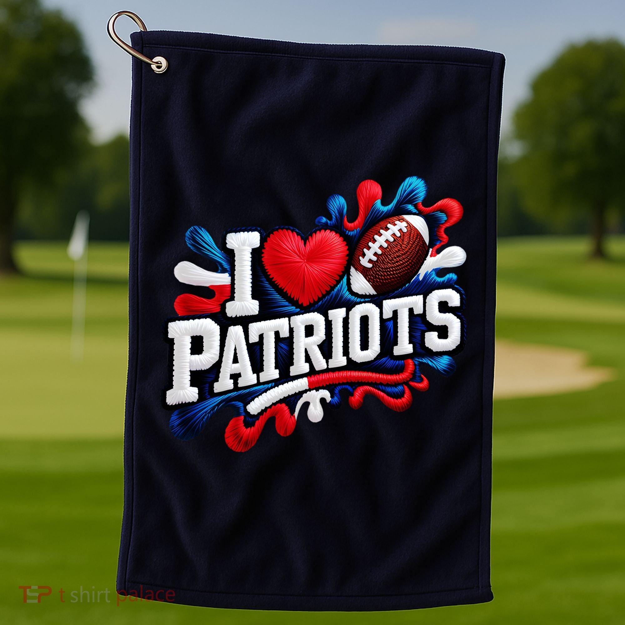 I Love Patriots Golf Towel