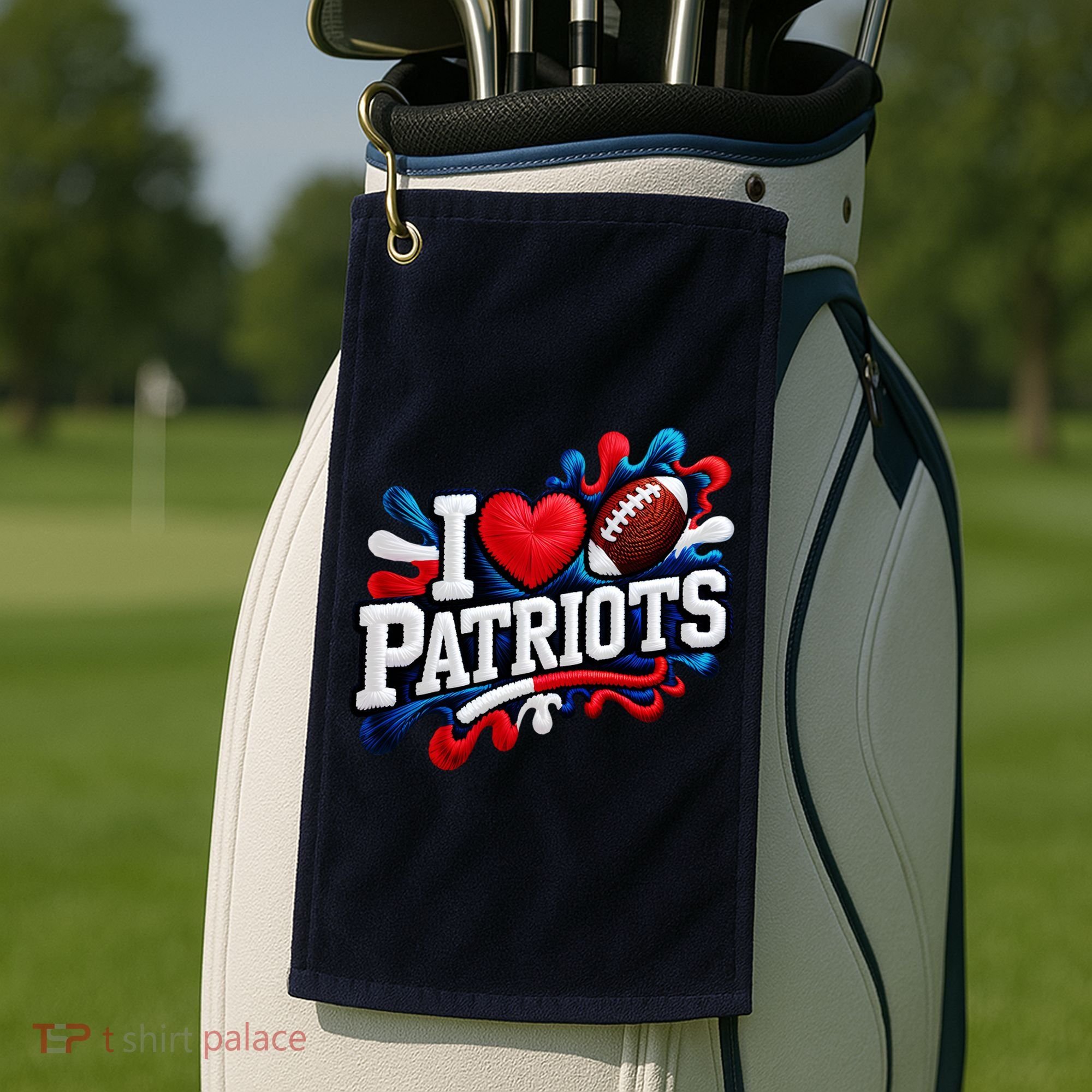 I Love Patriots Golf Towel