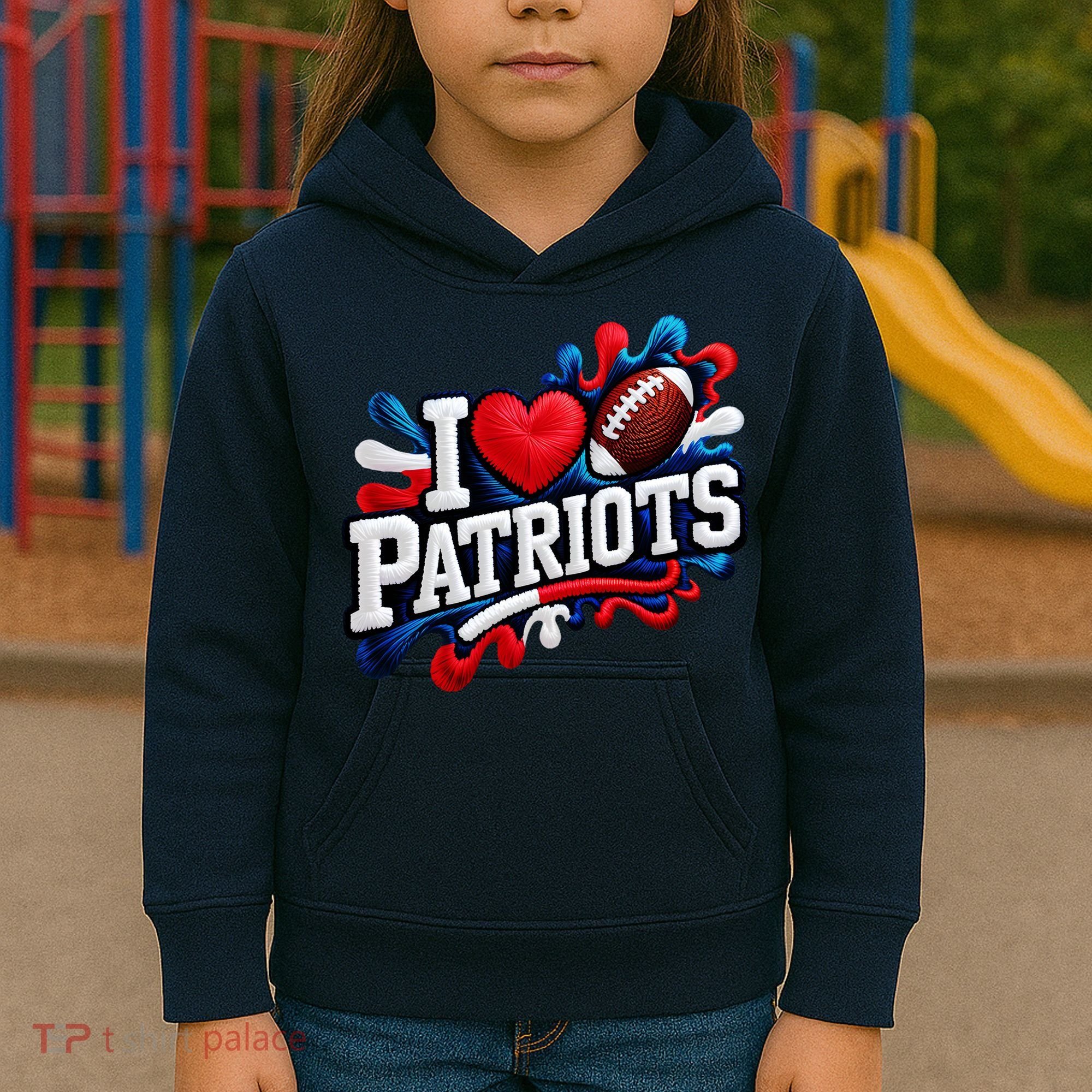I Love Patriots Kids Hoodie