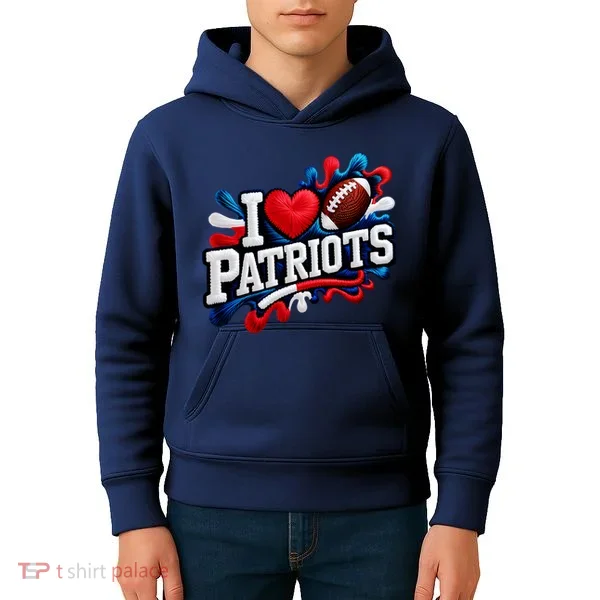 I Love Patriots Kids Hoodie
