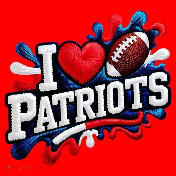 I Love Patriots Santa Hat