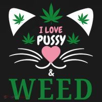 I Love Pussy And Weed Funny Cat Lovers And Pot Smokers Weed Women's Hoodie thumb 2
