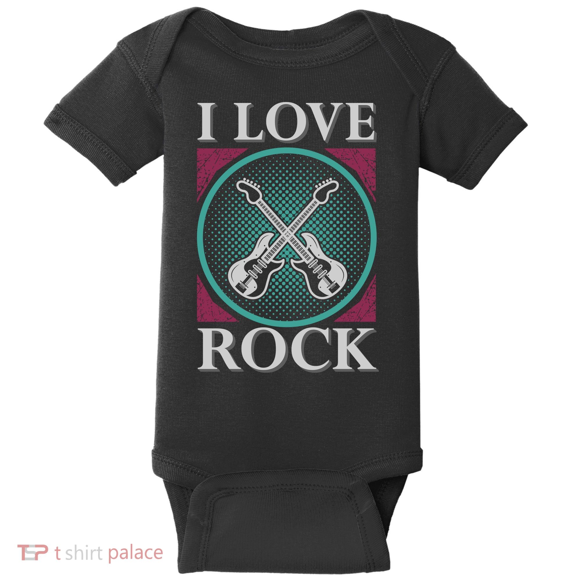 I Love Rock Baby Bodysuit