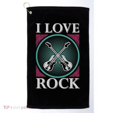 I Love Rock Golf Towel