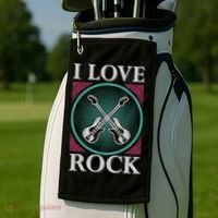 I Love Rock Golf Towel thumb 2