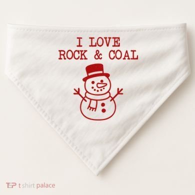 I Love Rock And Coal Christmas USA-Made Doggie Bandana