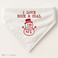 I Love Rock And Coal Christmas USA-Made Doggie Bandana thumb 0