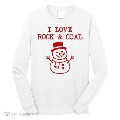 I Love Rock And Coal Christmas Long Sleeve Shirt