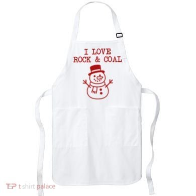 I Love Rock And Coal Christmas Apron