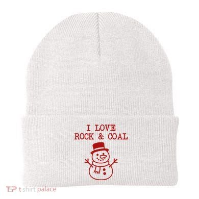 I Love Rock And Coal Christmas Beanie