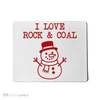 I Love Rock And Coal Christmas Mousepad