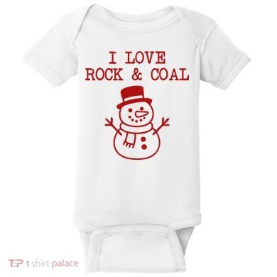 I Love Rock And Coal Christmas Baby Bodysuit