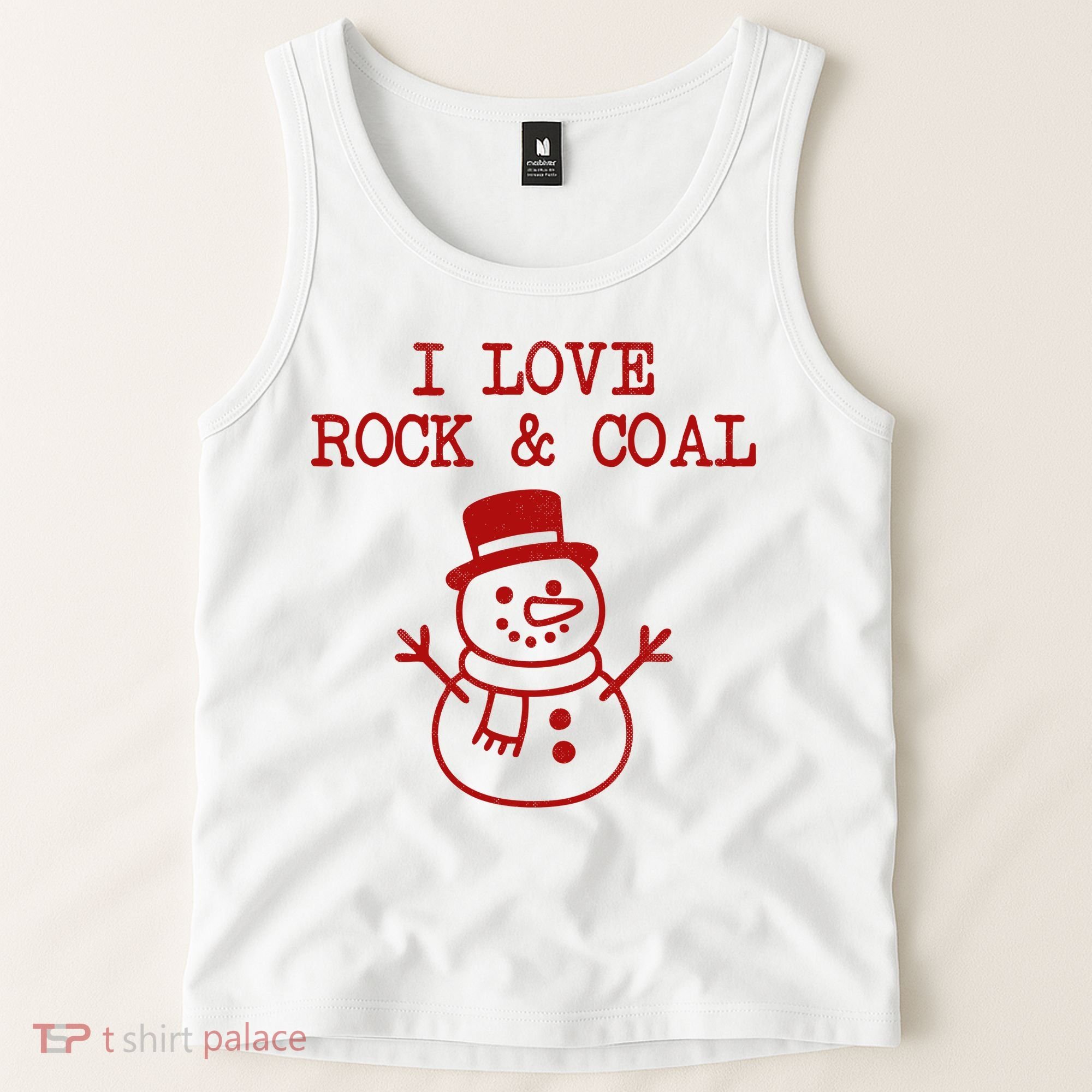 I Love Rock And Coal Christmas Tank Top