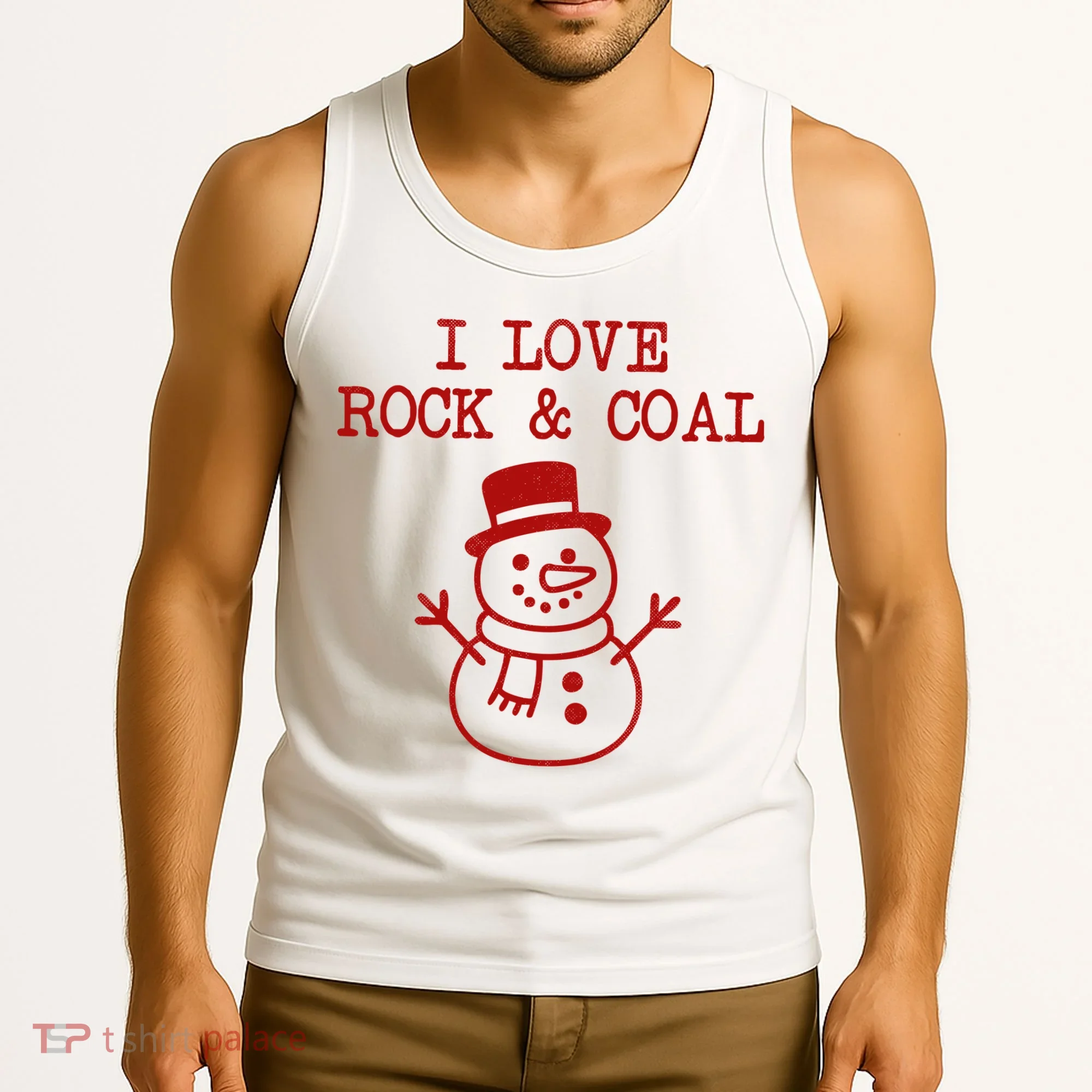 I Love Rock And Coal Christmas Tank Top