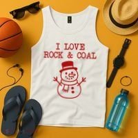 I Love Rock And Coal Christmas Tank Top thumb 4