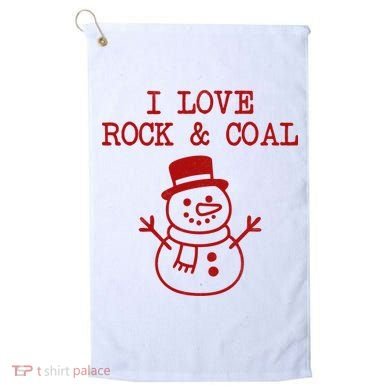 I Love Rock And Coal Christmas Golf Towel