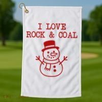 I Love Rock And Coal Christmas Golf Towel thumb 1