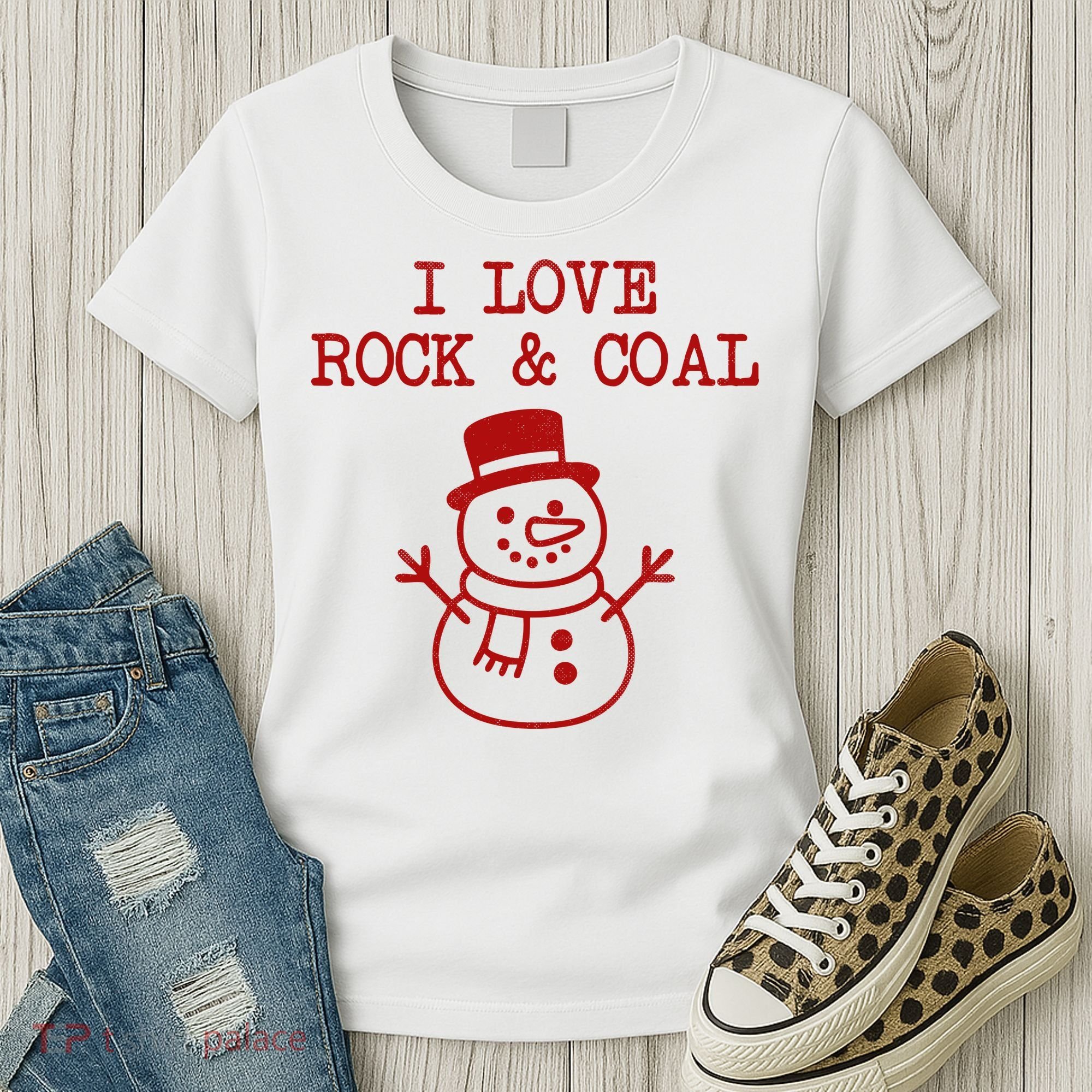 I Love Rock And Coal Christmas Women's T-Shirt