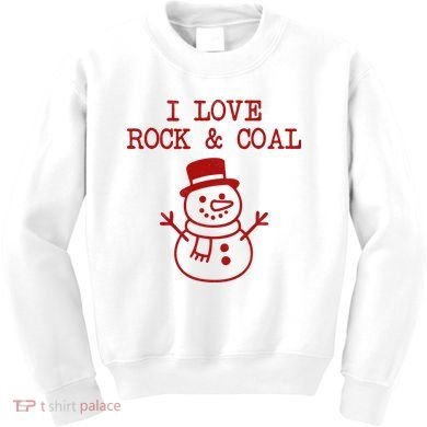 I Love Rock And Coal Christmas Kids Sweatshirt