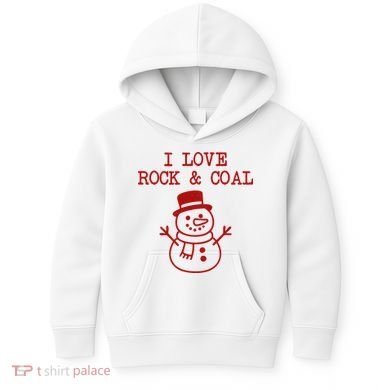 I Love Rock And Coal Christmas Kids Hoodie