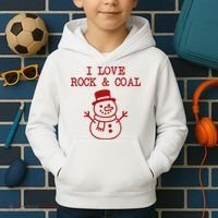 I Love Rock And Coal Christmas Kids Hoodie thumb 2
