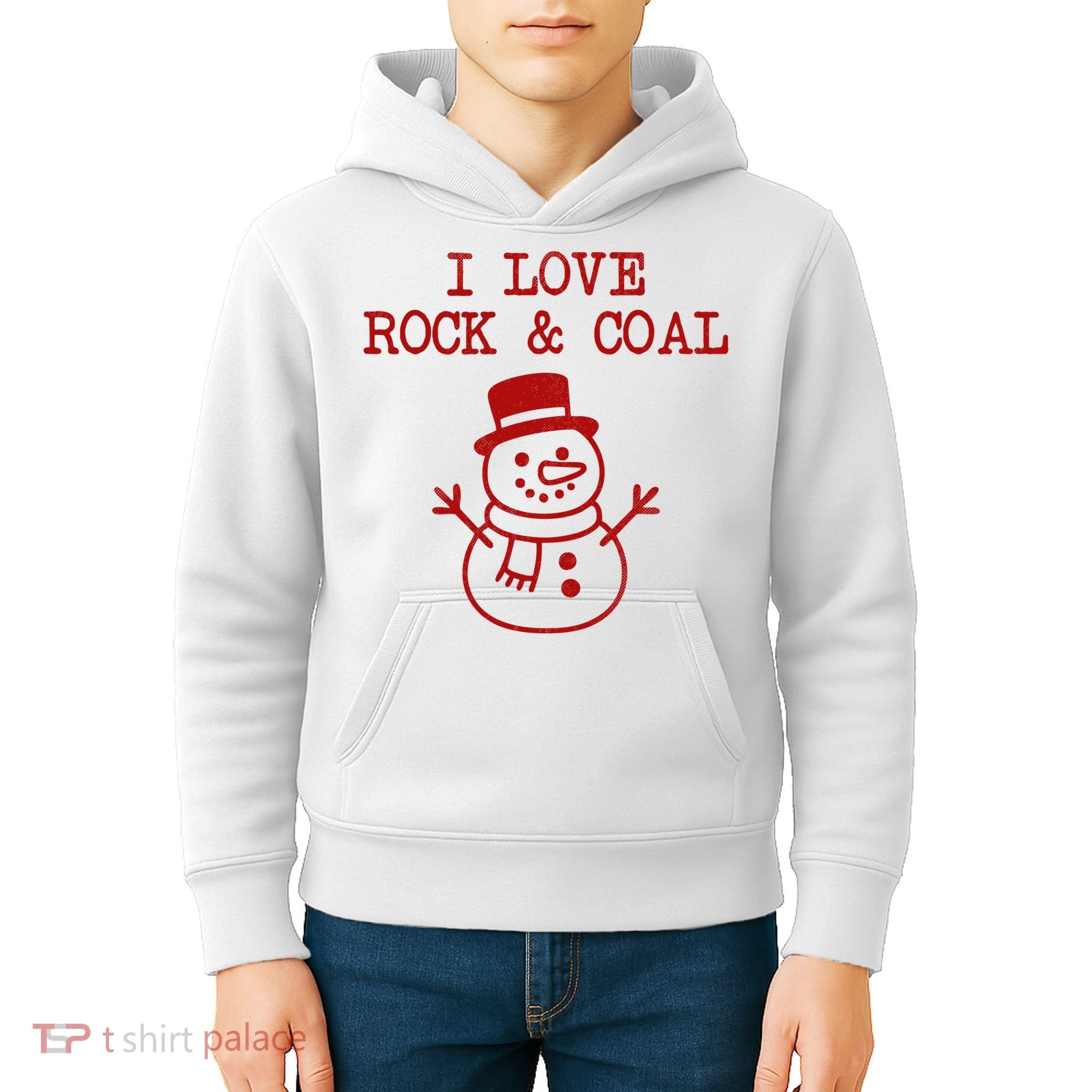 I Love Rock And Coal Christmas Kids Hoodie