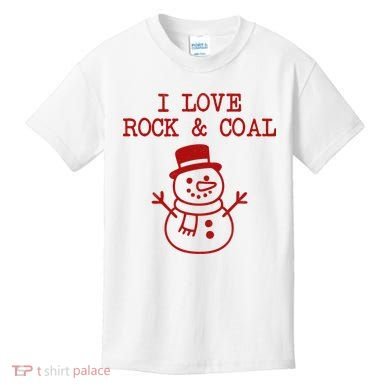 I Love Rock And Coal Christmas Kids T-Shirt