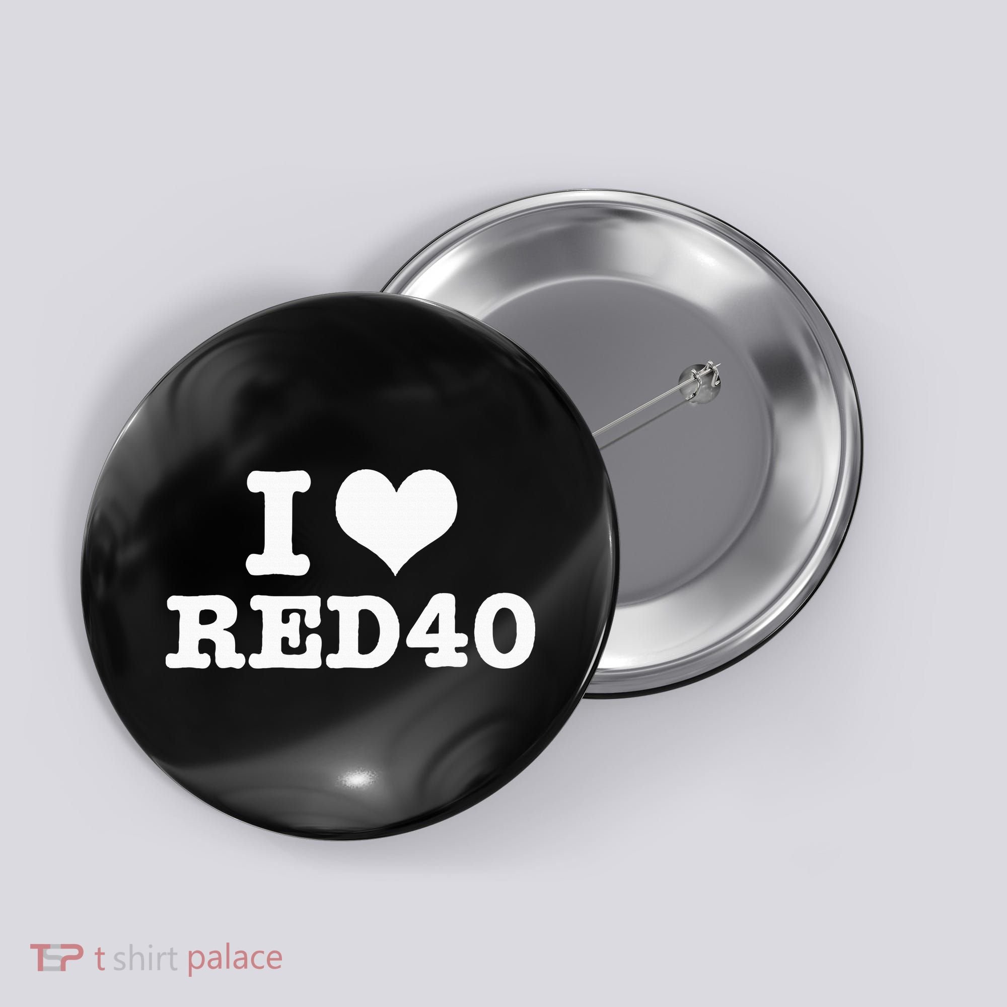I Love Red 40 Button