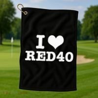 I Love Red 40 Golf Towel thumb 1