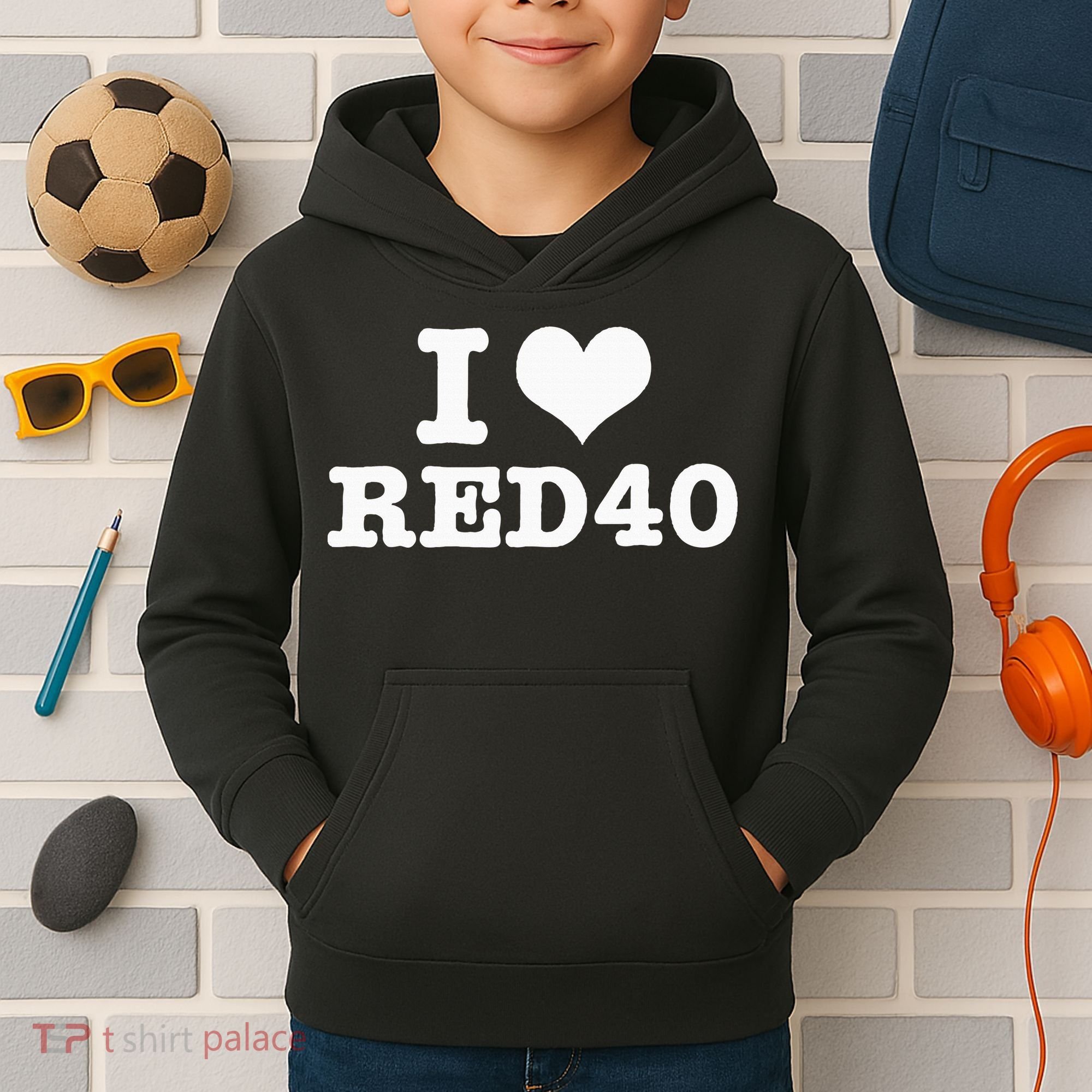 I Love Red 40 Kids Hoodie