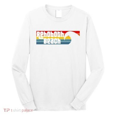 I Love Rehoboth Beach Delaware De Atlantic Wave Long Sleeve Shirt